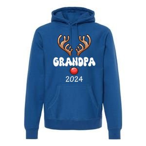 Grandpa 2024 Christmas Reindeer Proud Family Costume Parties Gift Premium Hoodie