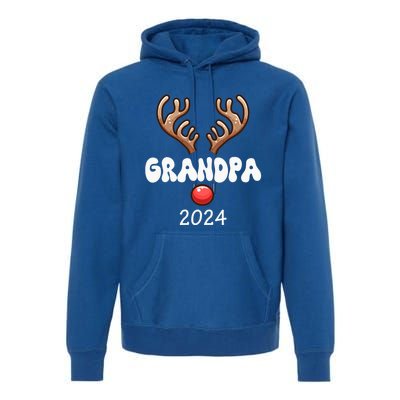 Grandpa 2024 Christmas Reindeer Proud Family Costume Parties Gift Premium Hoodie