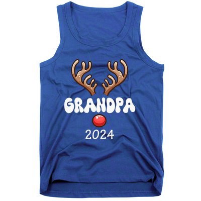 Grandpa 2024 Christmas Reindeer Proud Family Costume Parties Gift Tank Top