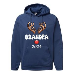 Grandpa 2024 Christmas Reindeer Proud Family Costume Parties Gift Performance Fleece Hoodie