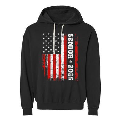 Graduation 2025 Design With Us Flag Senior Class 2025 Garment-Dyed Fleece Hoodie