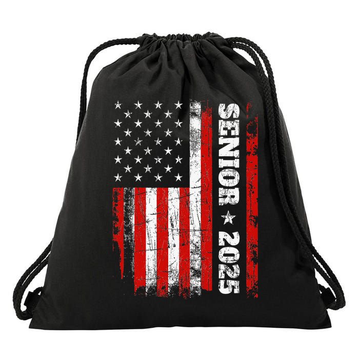Graduation 2025 Design With Us Flag Senior Class 2025 Drawstring Bag