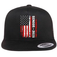 Graduation 2025 Design With Us Flag Senior Class 2025 Flat Bill Trucker Hat