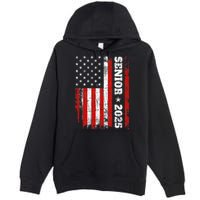 Graduation 2025 Design With Us Flag Senior Class 2025 Premium Pullover Hoodie