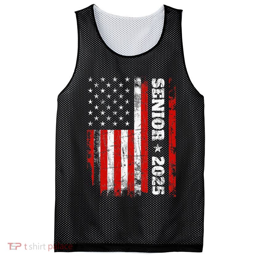 Graduation 2025 Design With Us Flag Senior Class 2025 Mesh Reversible Basketball Jersey Tank