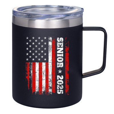 Graduation 2025 Design With Us Flag Senior Class 2025 12oz Stainless Steel Coffee Mug