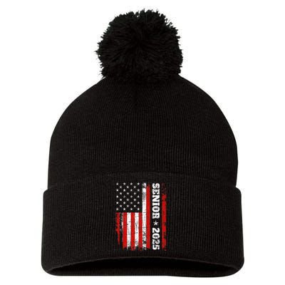 Graduation 2025 Design With Us Flag Senior Class 2025 Pom Pom 12in Knit Beanie