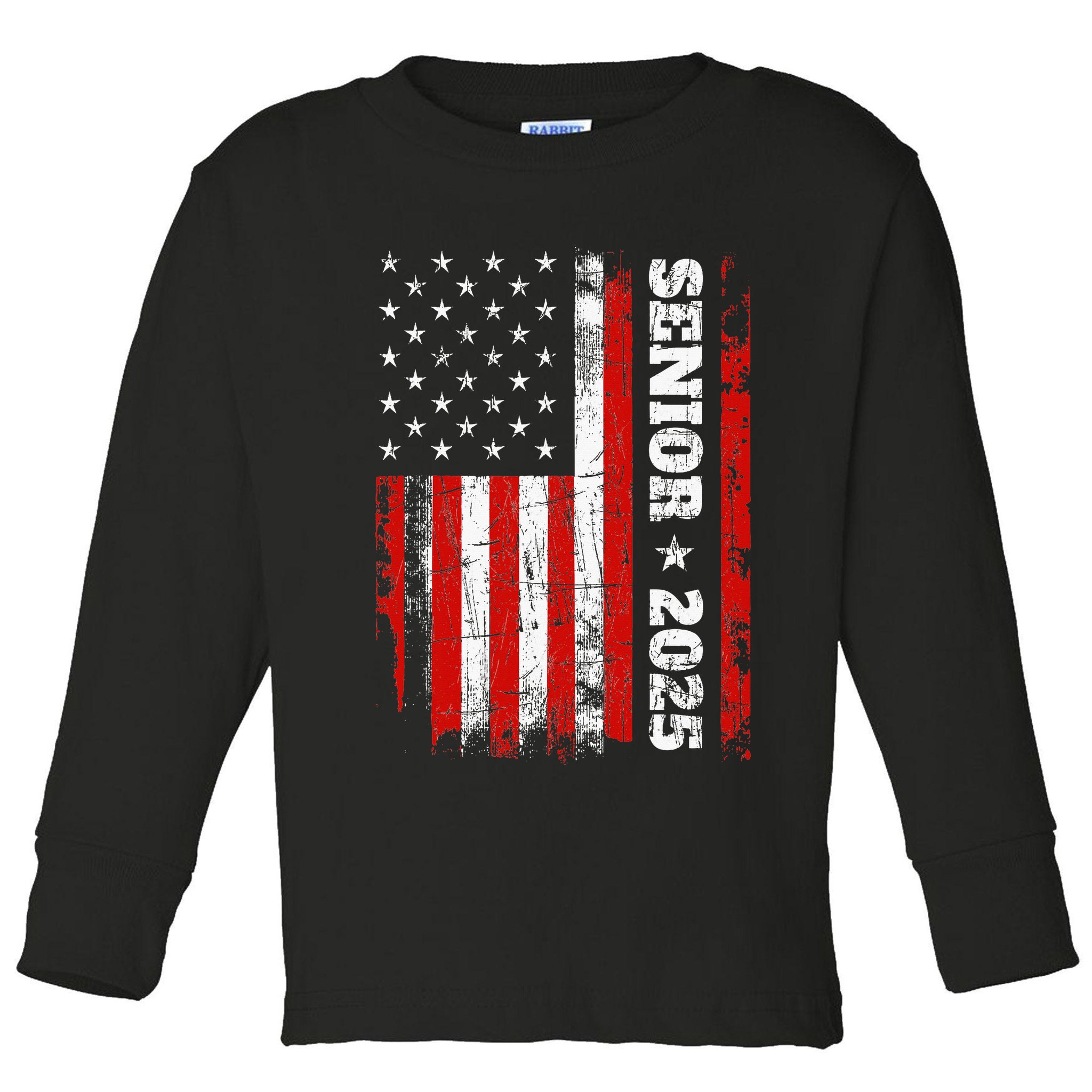Graduation 2025 Design With Us Flag Senior Class 2025 Toddler Long Sleeve Shirt