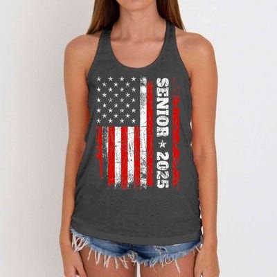 Graduation 2025 Design With Us Flag Senior Class 2025 Women's Knotted Racerback Tank
