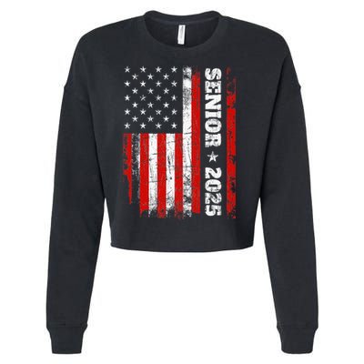 Graduation 2025 Design With Us Flag Senior Class 2025 Cropped Pullover Crew