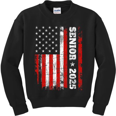 Graduation 2025 Design With Us Flag Senior Class 2025 Kids Sweatshirt