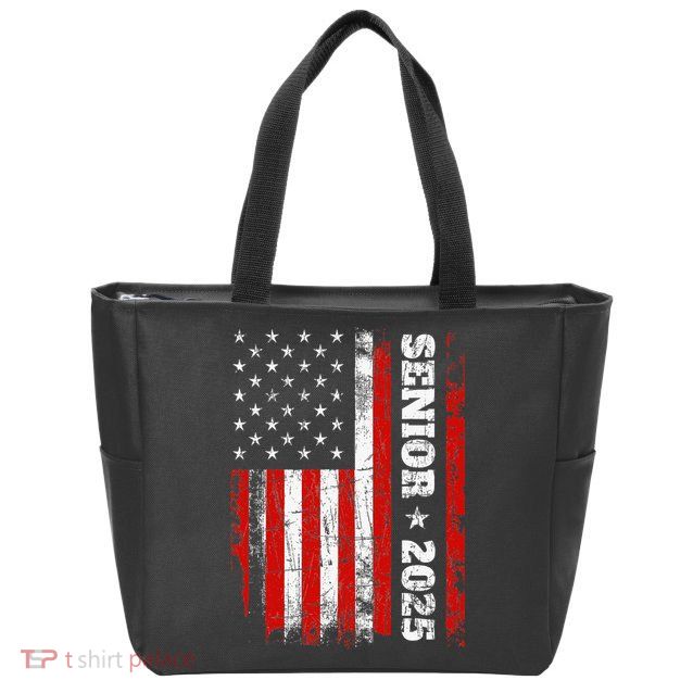 Graduation 2025 Design With Us Flag Senior Class 2025 Zip Tote Bag
