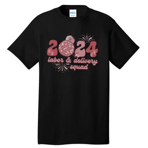 Groovy 2024 Disco Ball and Delivery Squad New Years Eve Tall T-Shirt