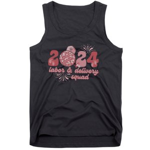 Groovy 2024 Disco Ball and Delivery Squad New Years Eve Tank Top