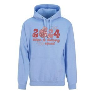 Groovy 2024 Disco Ball and Delivery Squad New Years Eve Unisex Surf Hoodie