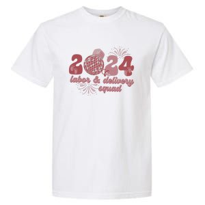 Groovy 2024 Disco Ball and Delivery Squad New Years Eve Garment-Dyed Heavyweight T-Shirt