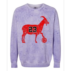 Goat 23 Funny Basketball Hoodie Colorblast Crewneck Sweatshirt