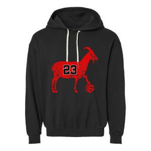 Goat 23 Funny Basketball Hoodie Garment-Dyed Fleece Hoodie