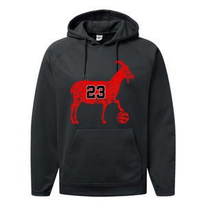 Goat 23 Funny Basketball Hoodie Performance Fleece Hoodie