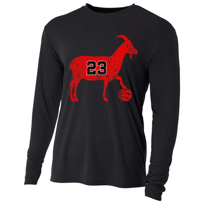 Goat 23 Funny Basketball Hoodie Cooling Performance Long Sleeve Crew