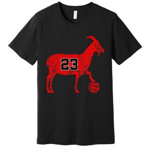 Goat 23 Funny Basketball Hoodie Premium T-Shirt