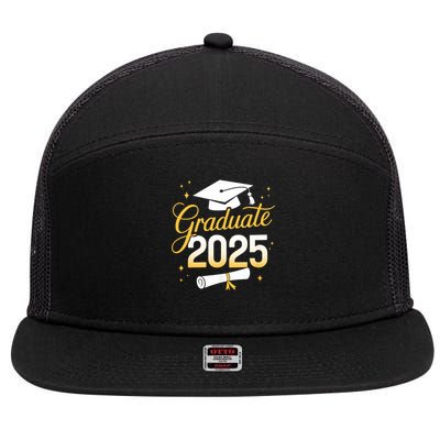Graduate 2025 for class of 2025 graduation 7 Panel Mesh Trucker Snapback Hat