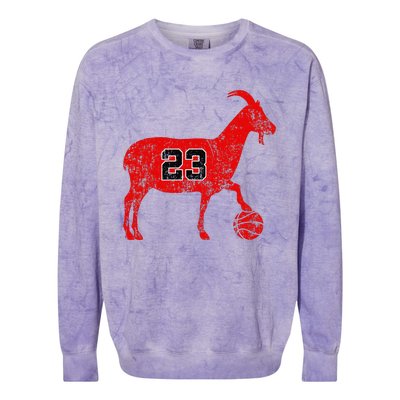 Goat 23 Funny Funny Basketball Colorblast Crewneck Sweatshirt