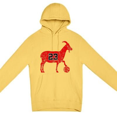 Goat 23 Funny Funny Basketball Premium Pullover Hoodie