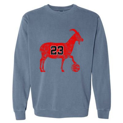 Goat 23 Funny Funny Basketball Garment-Dyed Sweatshirt