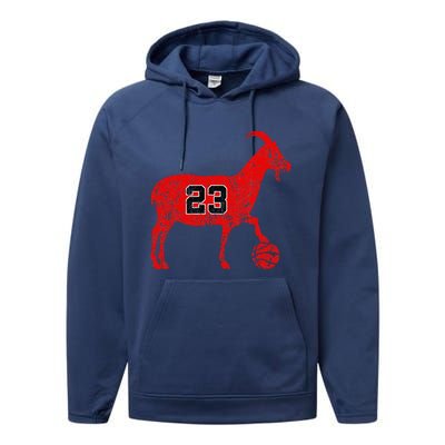 Goat 23 Funny Funny Basketball Performance Fleece Hoodie