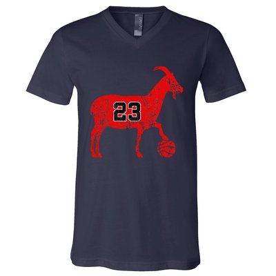 Goat 23 Funny Funny Basketball V-Neck T-Shirt