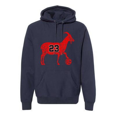 Goat 23 Funny Funny Basketball Premium Hoodie