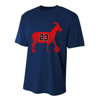 Goat 23 Funny Funny Basketball Performance Sprint T-Shirt