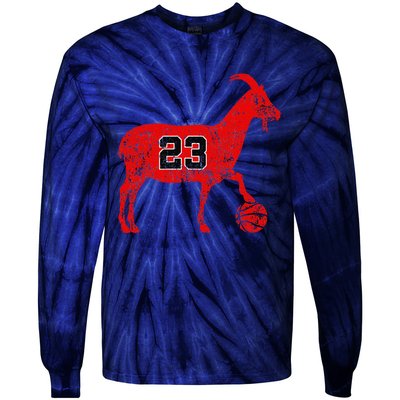 Goat 23 Funny Funny Basketball Tie-Dye Long Sleeve Shirt