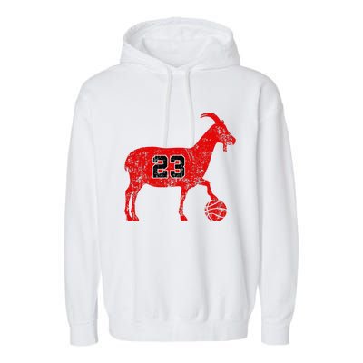 Goat 23 Funny Funny Basketball Garment-Dyed Fleece Hoodie