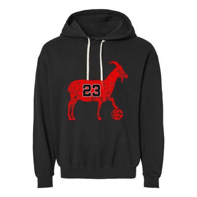 Goat 23 Funny Basketball Garment-Dyed Fleece Hoodie