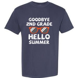 Goodbye 2nd Grade Hello Summer Sunglasses Last Day Of School Garment-Dyed Heavyweight T-Shirt