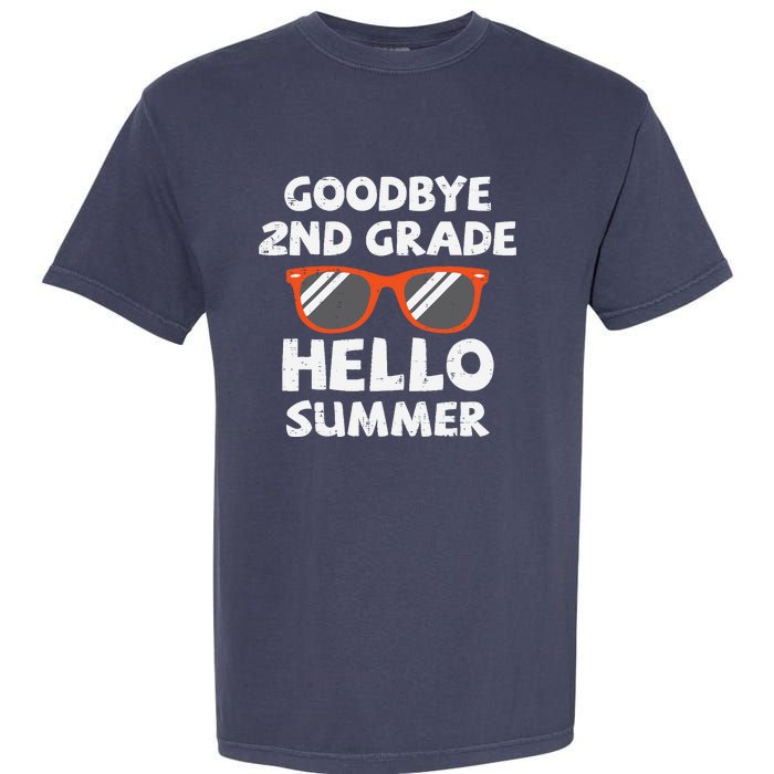 Goodbye 2nd Grade Hello Summer Sunglasses Last Day Of School Garment-Dyed Heavyweight T-Shirt