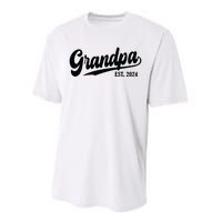 Grandpa 2024 Grandfather Est. 2024 Grandpa Est 2024 Performance Sprint T-Shirt