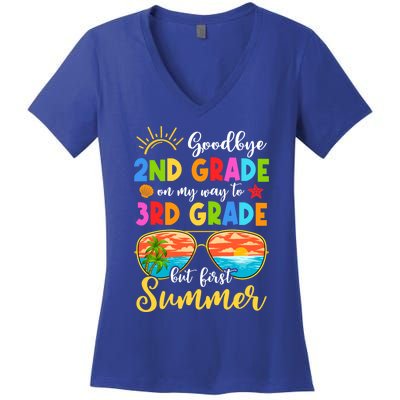 Goodbye 2nd Grade Graduation To 3rd Grade Hello Summer Funny Gift Women's V-Neck T-Shirt