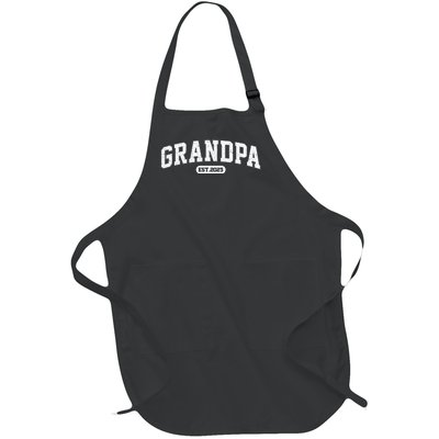 Grandpa 2025 Grandfather Est. 2025 Grandpa Est 2025 Full-Length Apron With Pockets