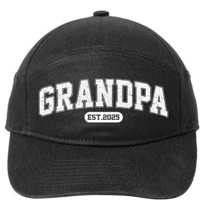Grandpa 2025 Grandfather Est. 2025 Grandpa Est 2025 7-Panel Snapback Hat