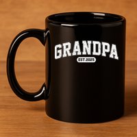 Grandpa 2025 Grandfather Est. 2025 Grandpa Est 2025 11oz C Handle Ceramic Mug