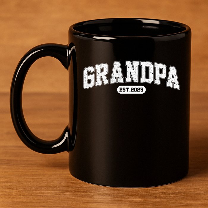 Grandpa 2025 Grandfather Est. 2025 Grandpa Est 2025 11oz C Handle Ceramic Mug