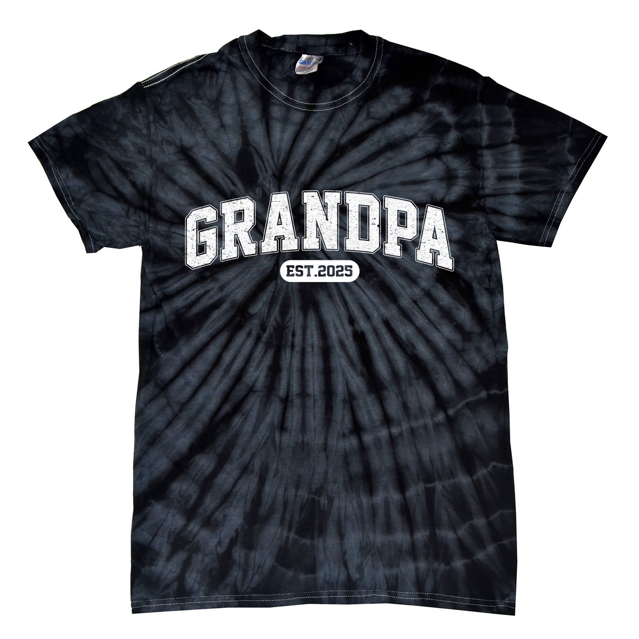 Grandpa 2025 Grandfather Est. 2025 Grandpa Est 2025 Tie-Dye T-Shirt