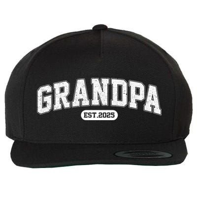 Grandpa 2025 Grandfather Est. 2025 Grandpa Est 2025 Wool Snapback Cap