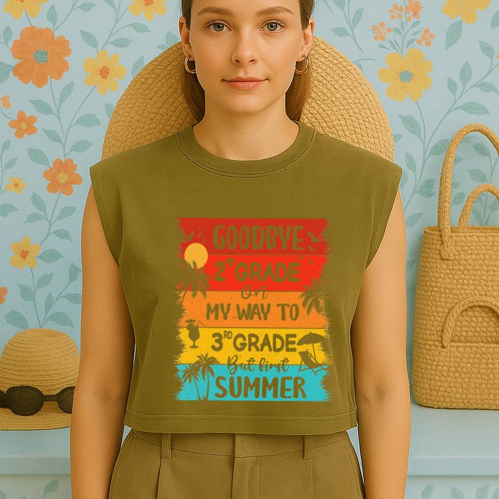 Goodbye 2nd Grade Hello Summer Last Day Of School Graduation Garment-Dyed Women's Muscle Tee