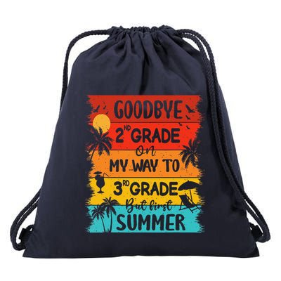Goodbye 2nd Grade Hello Summer Last Day Of School Graduation Drawstring Bag