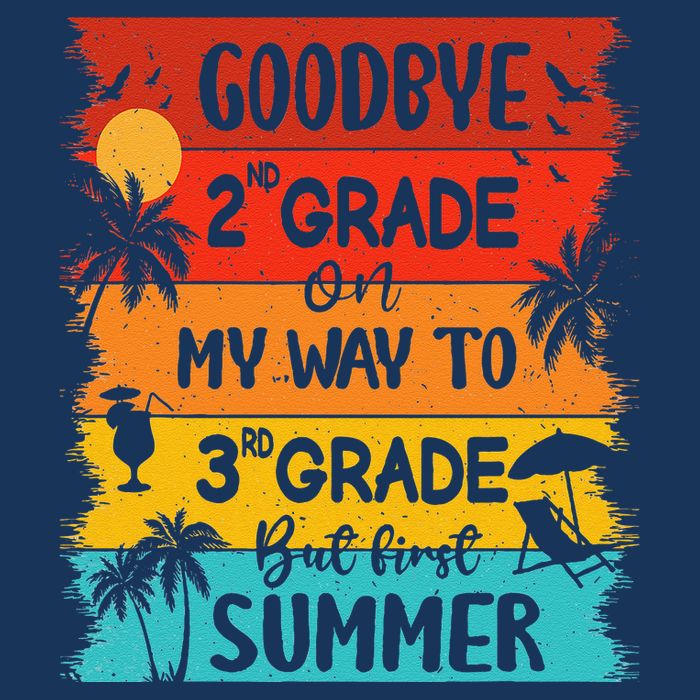 Goodbye 2nd Grade Hello Summer Last Day Of School Graduation Drawstring Bag
