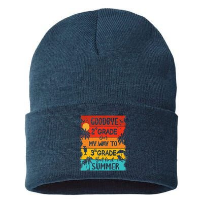 Goodbye 2nd Grade Hello Summer Last Day Of School Graduation Sustainable Knit Beanie